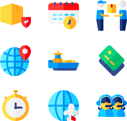 Logisticsand Shipping Icons Set PNG
