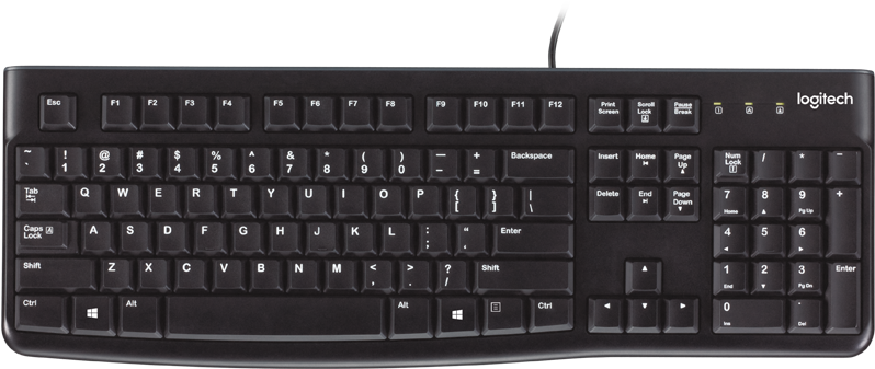 Logitech Black Wired Keyboard PNG