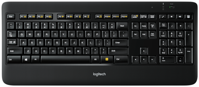 Logitech Wireless Keyboard Black PNG