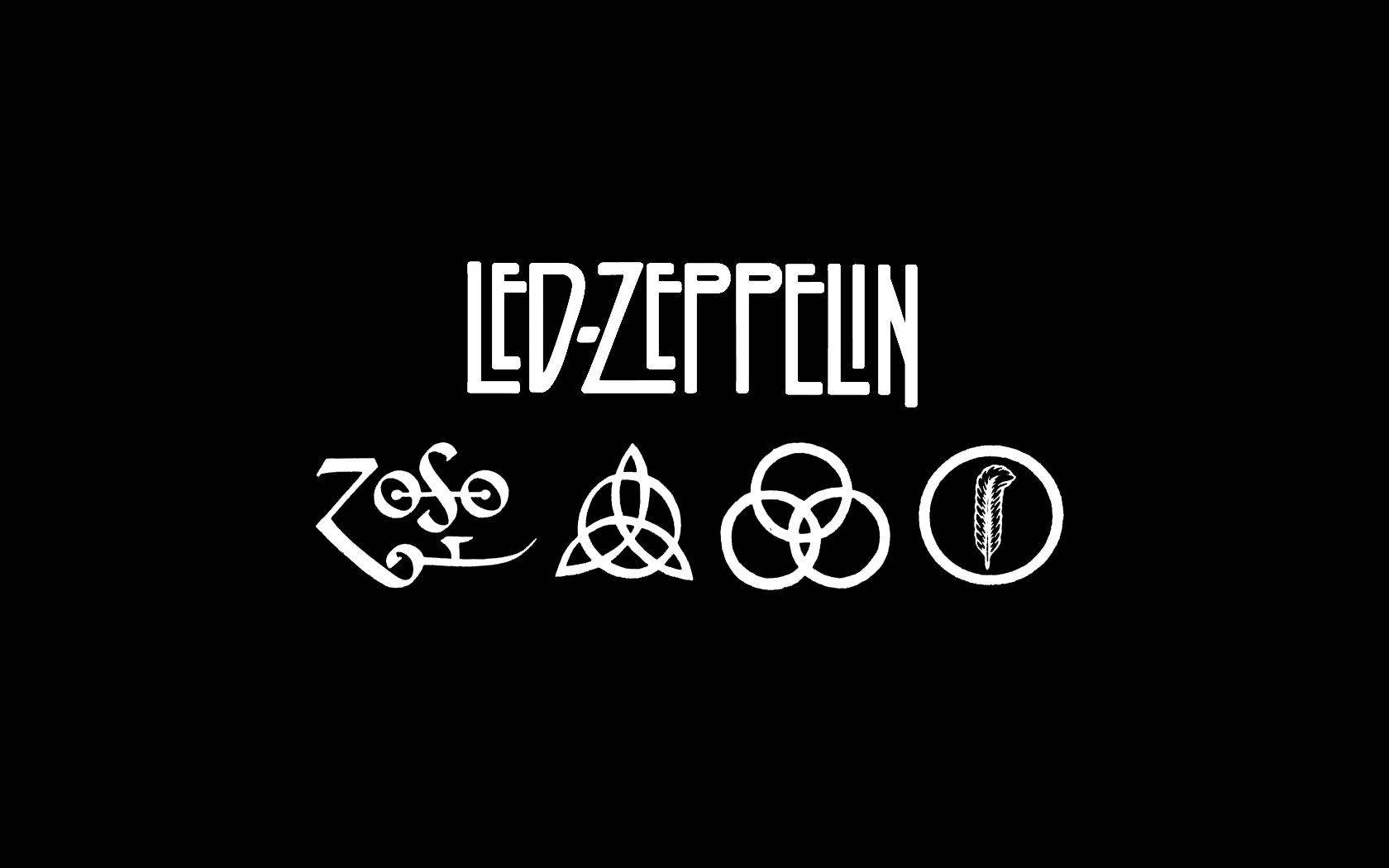 Logo On Black Led Zeppelin Wallpaper
