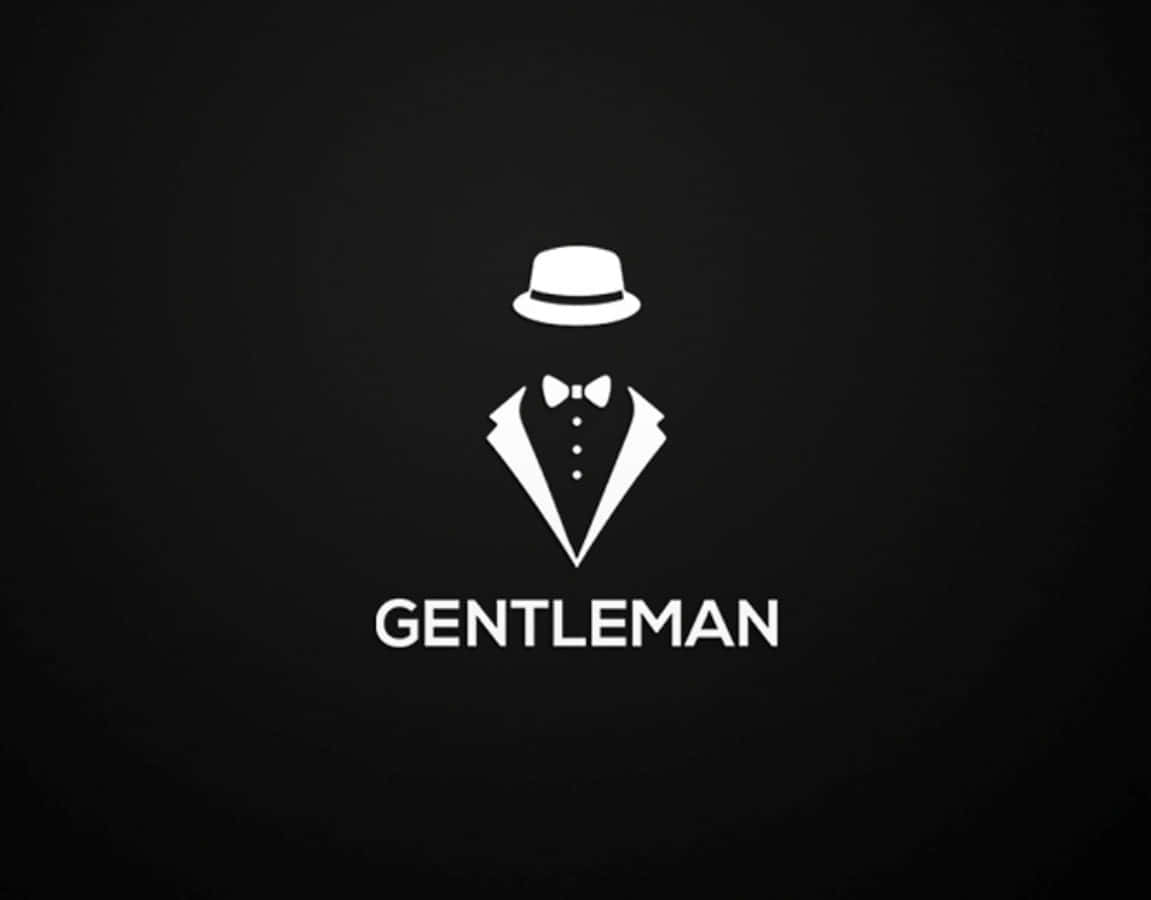 Enlogotyp För En Gentleman Med En Hatt Och En Slips