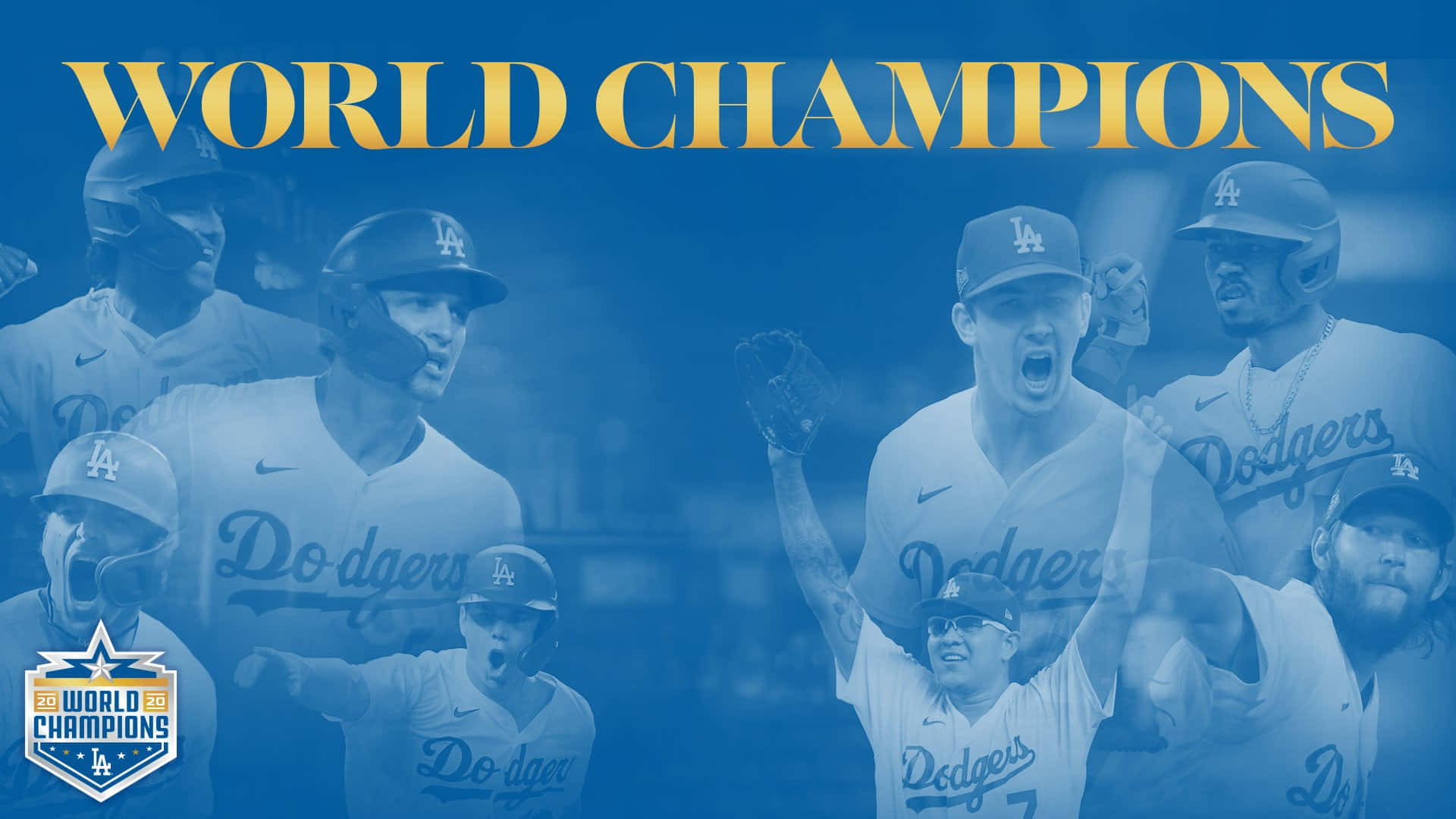 Logodella Squadra Dei Los Angeles Dodgers Su Uno Sfondo Blu Accattivante.