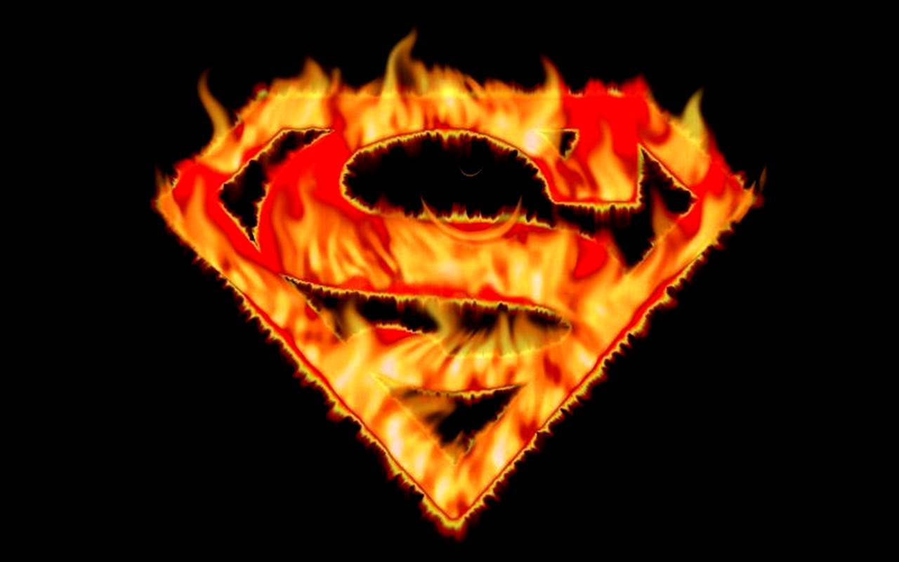 Logotipo Do Superman Em Chamas Papel de Parede