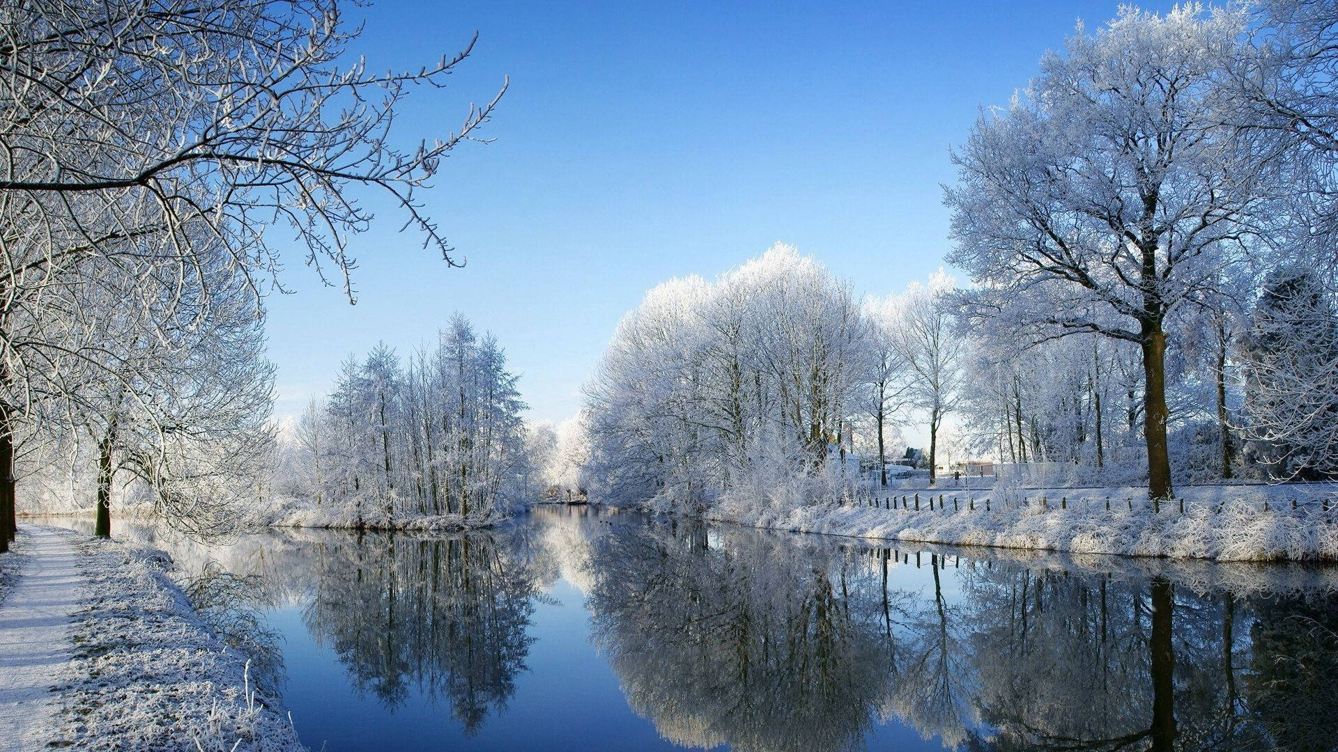 Loisach River Vinter Desktop Wallpaper