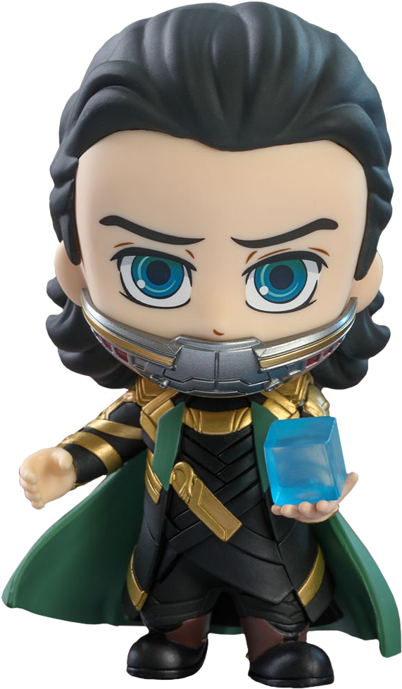 Loki Funko Pop Figure With Tesseract PNG