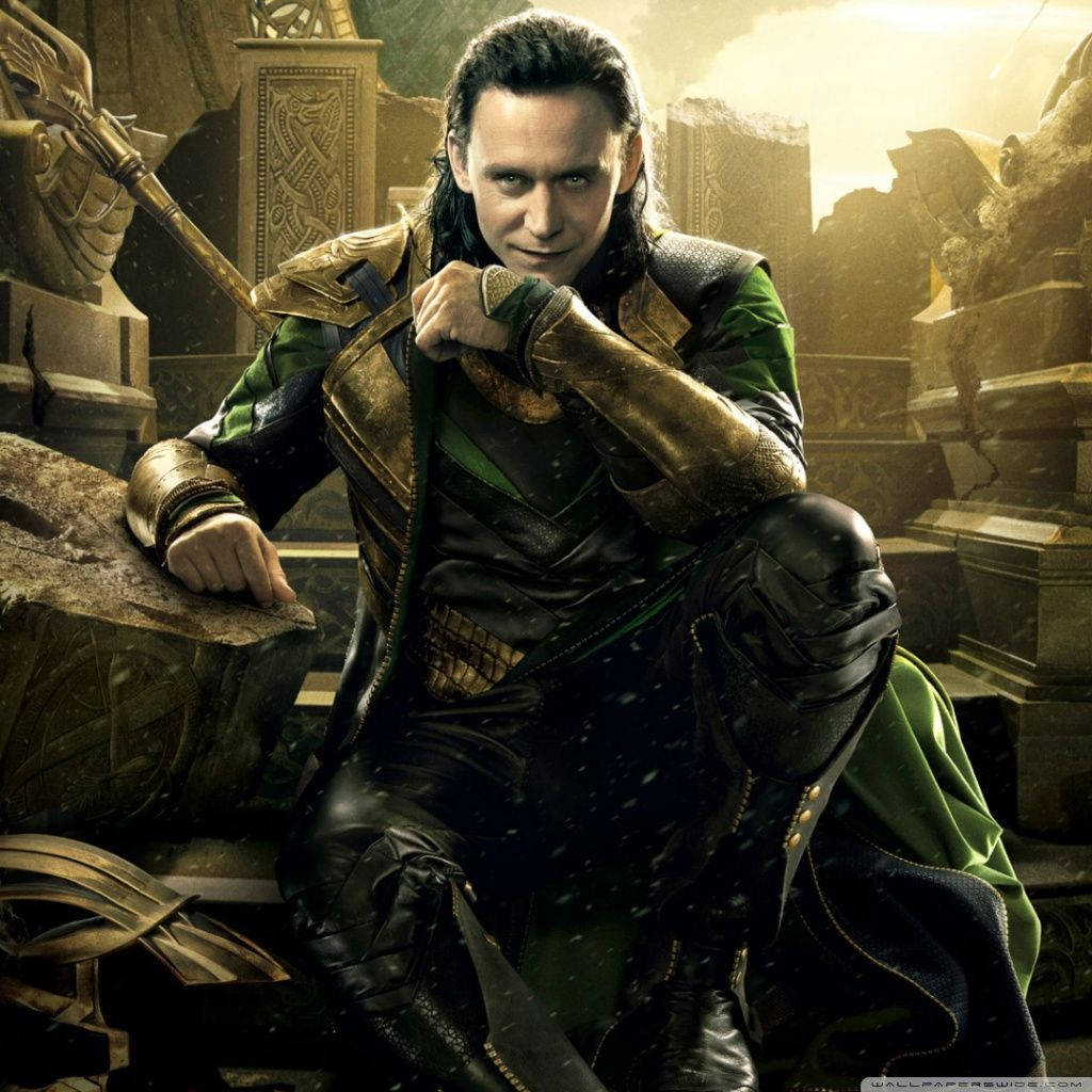 Download Loki On Wrecked Throne Wallpaper 