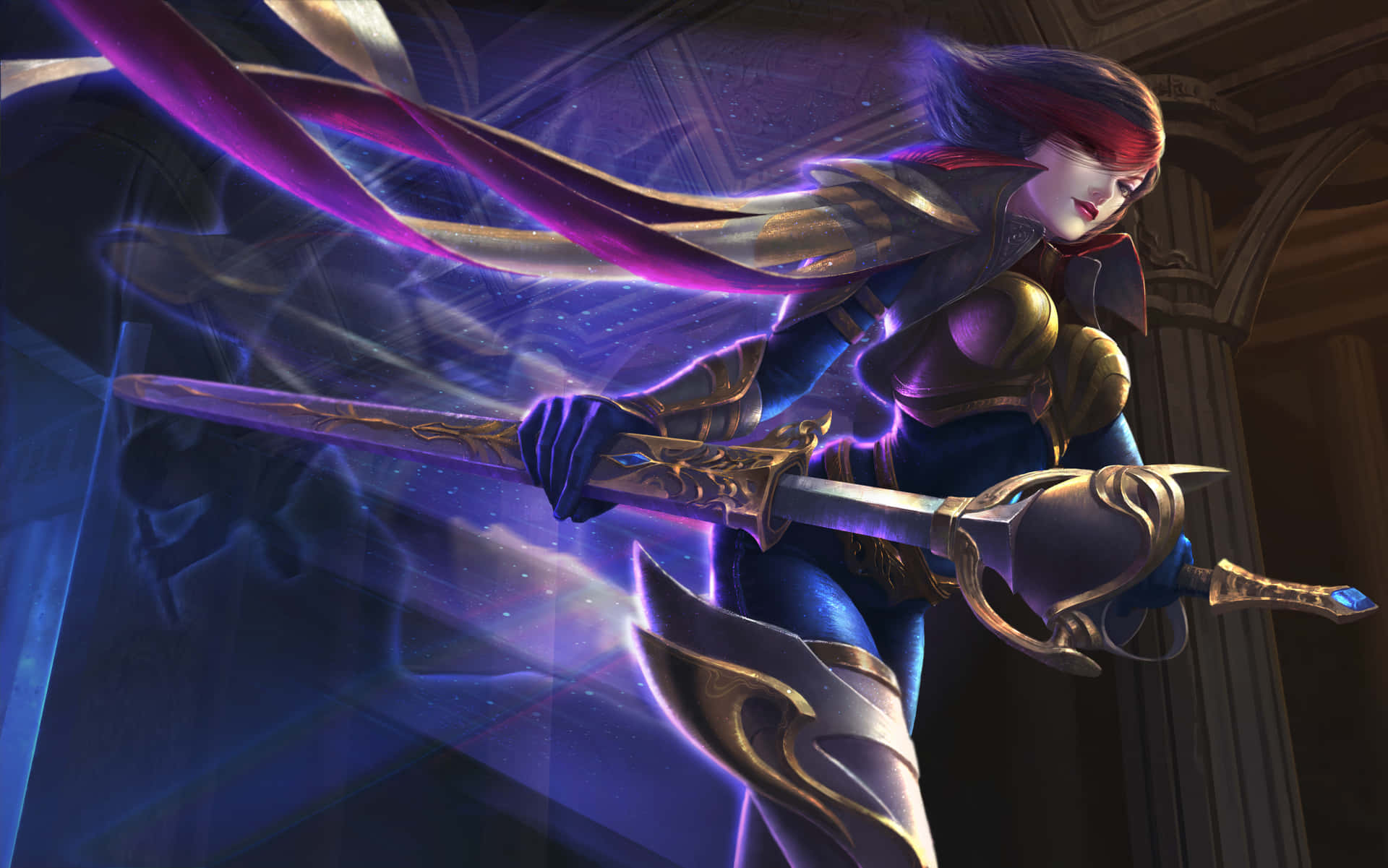 Lol 1920 X 1080 Gaming Fiora With Sword Wallpaper