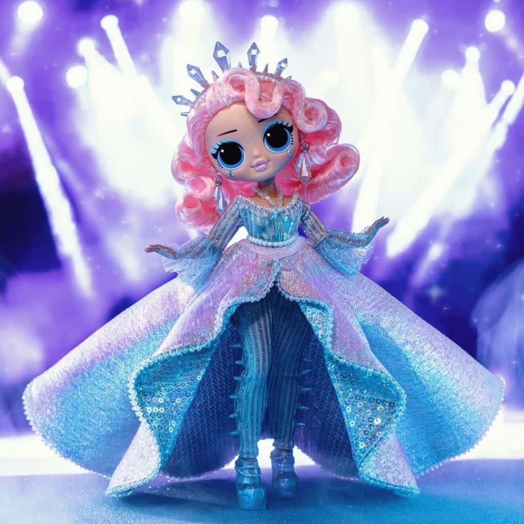A Doll With A Blue Dress And A Crown