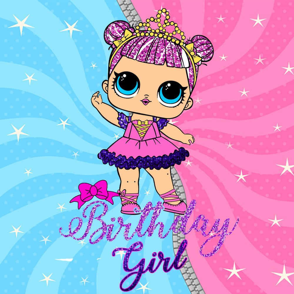 A Birthday Girl With A Pink Dress And A Crown