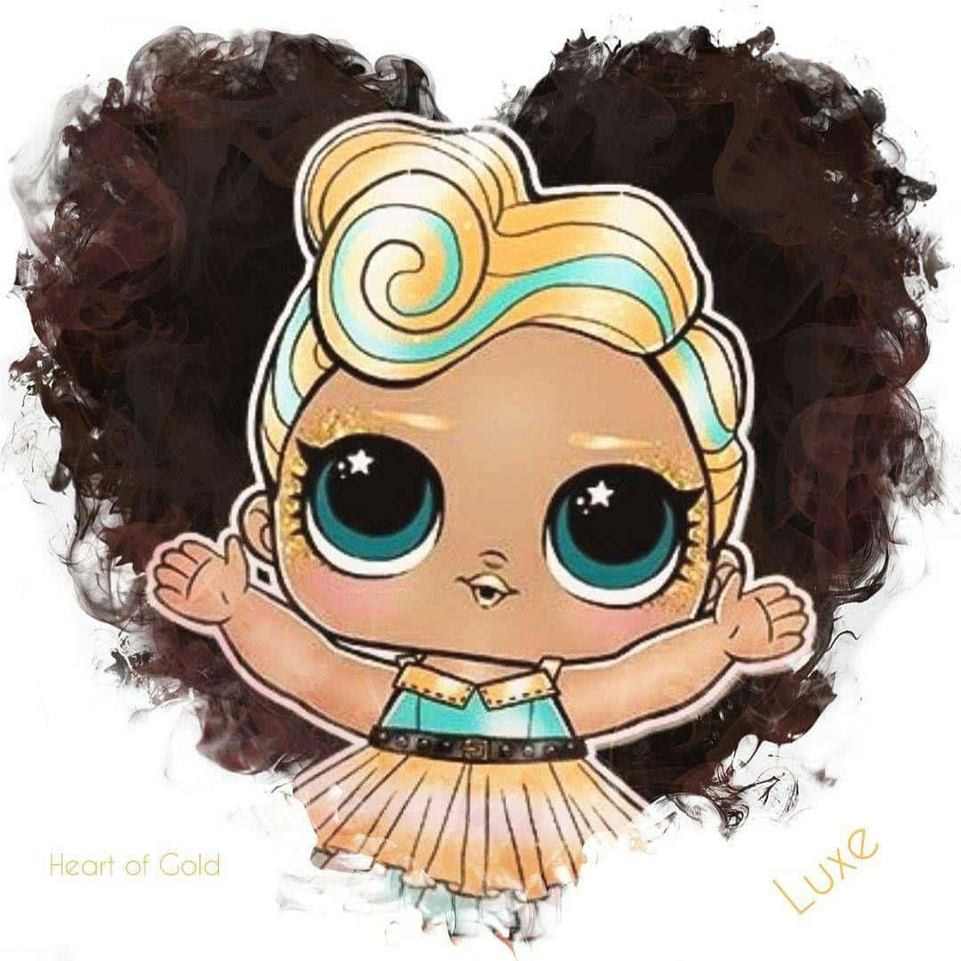 A Drawing Of A Little Girl With A Heart On Her Head