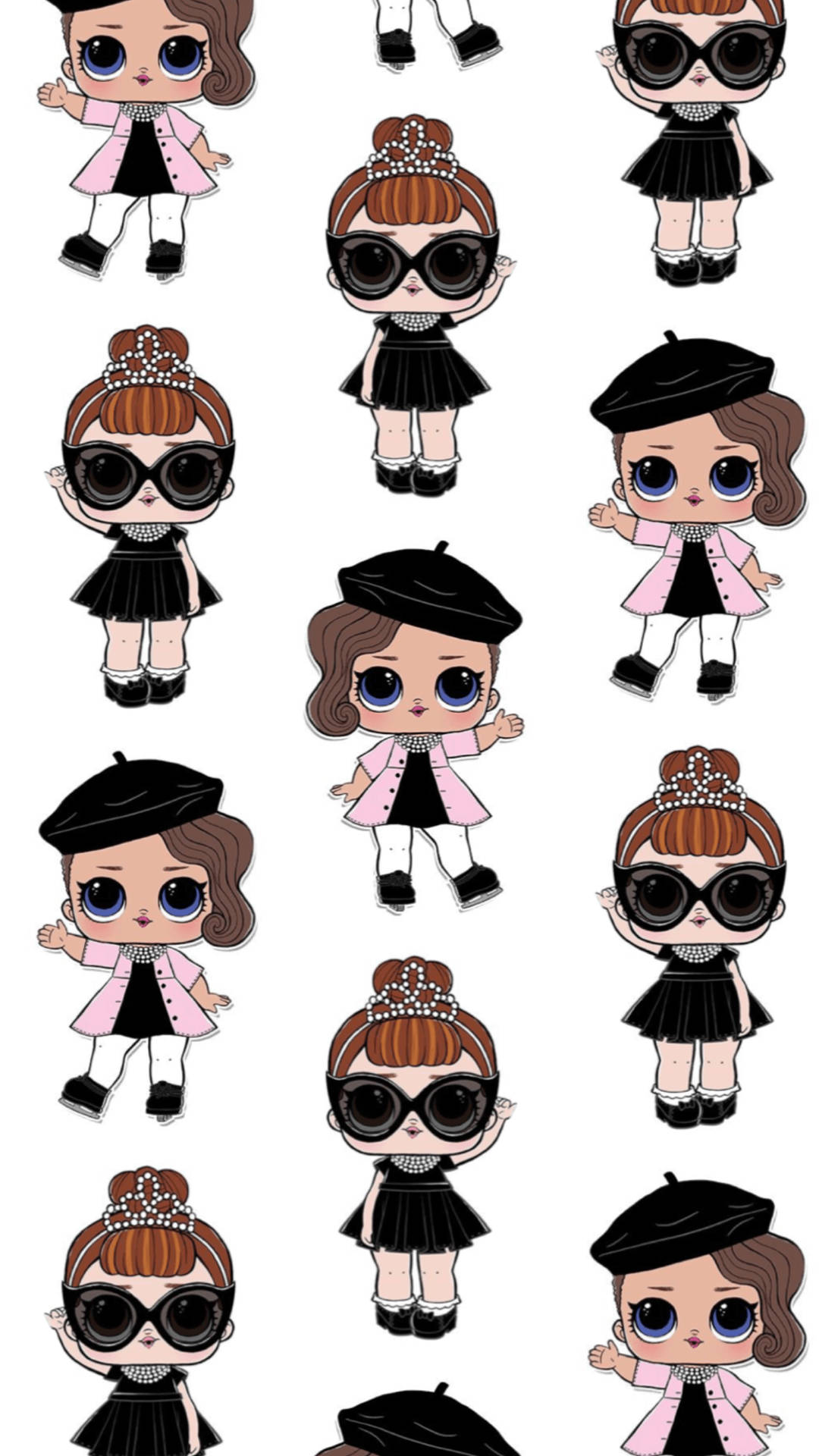 Stunning LOL Surprise Dolls with Chic Berets and Sparkling Crowns Wallpaper