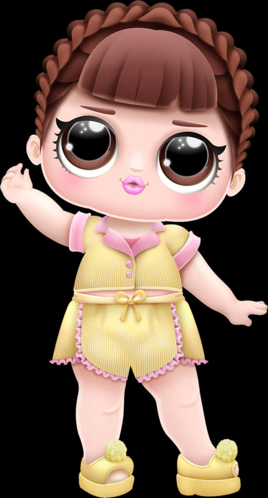 Lol Surprise Doll Yellow Outfit PNG