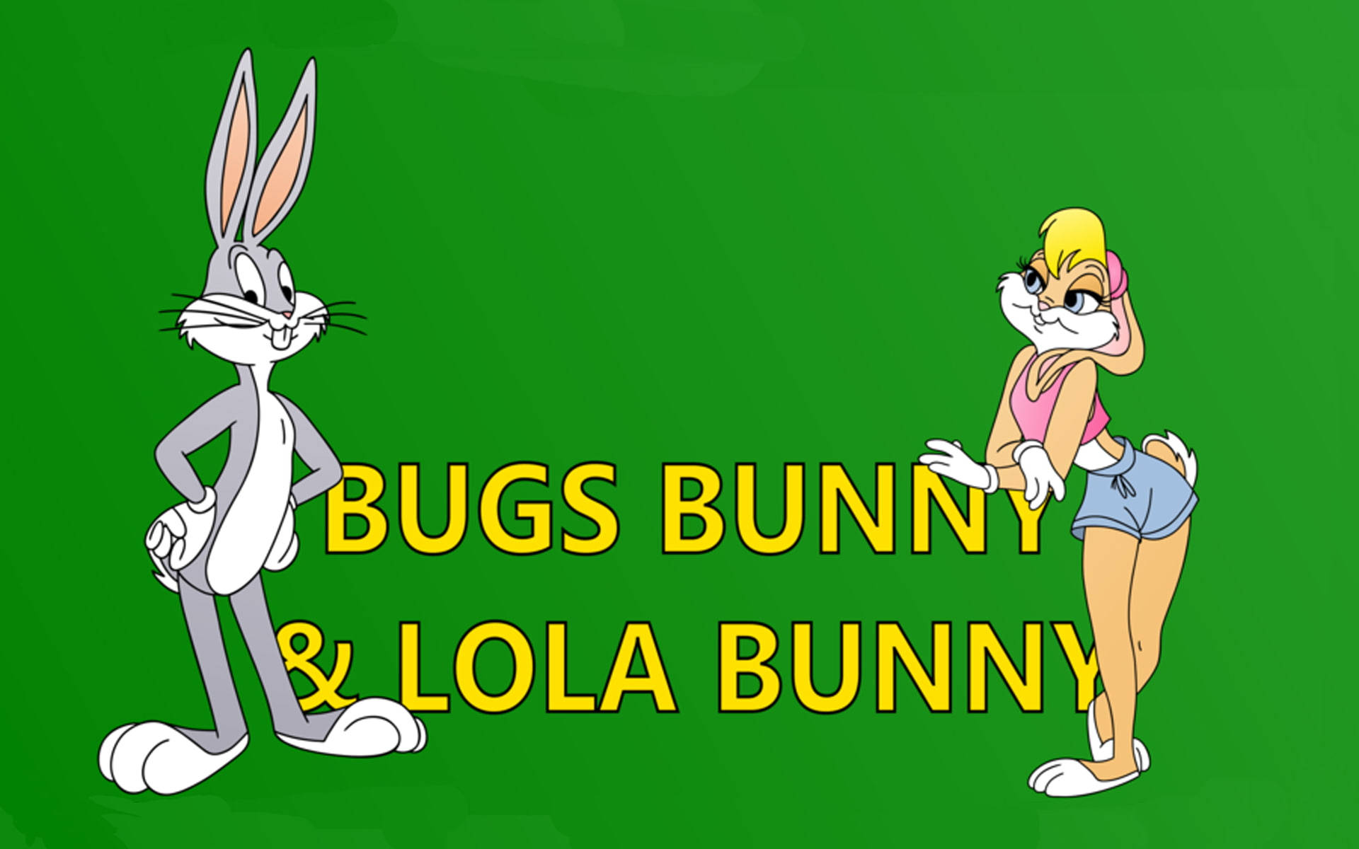 Lolabunny E Bugs Bunny Verde - Papel De Parede De Computador Ou Celular. Papel de Parede