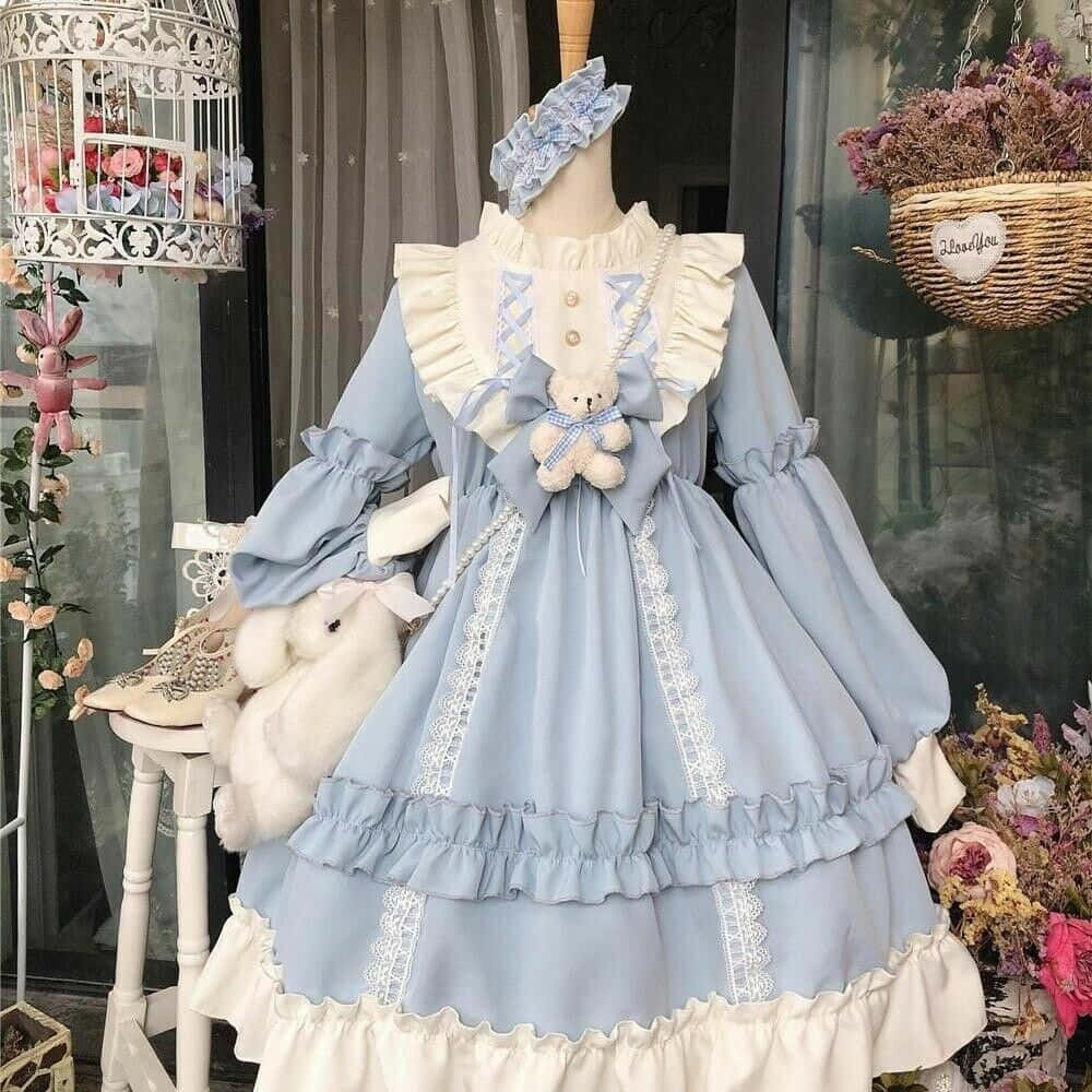 Elegant Classic Lolita Fashion Outfit Wallpaper