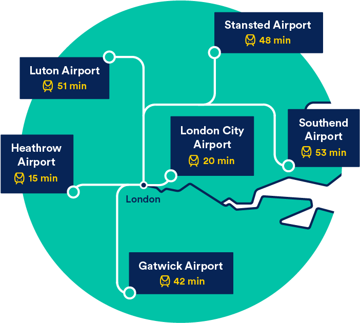 London Airport Travel Times Map PNG