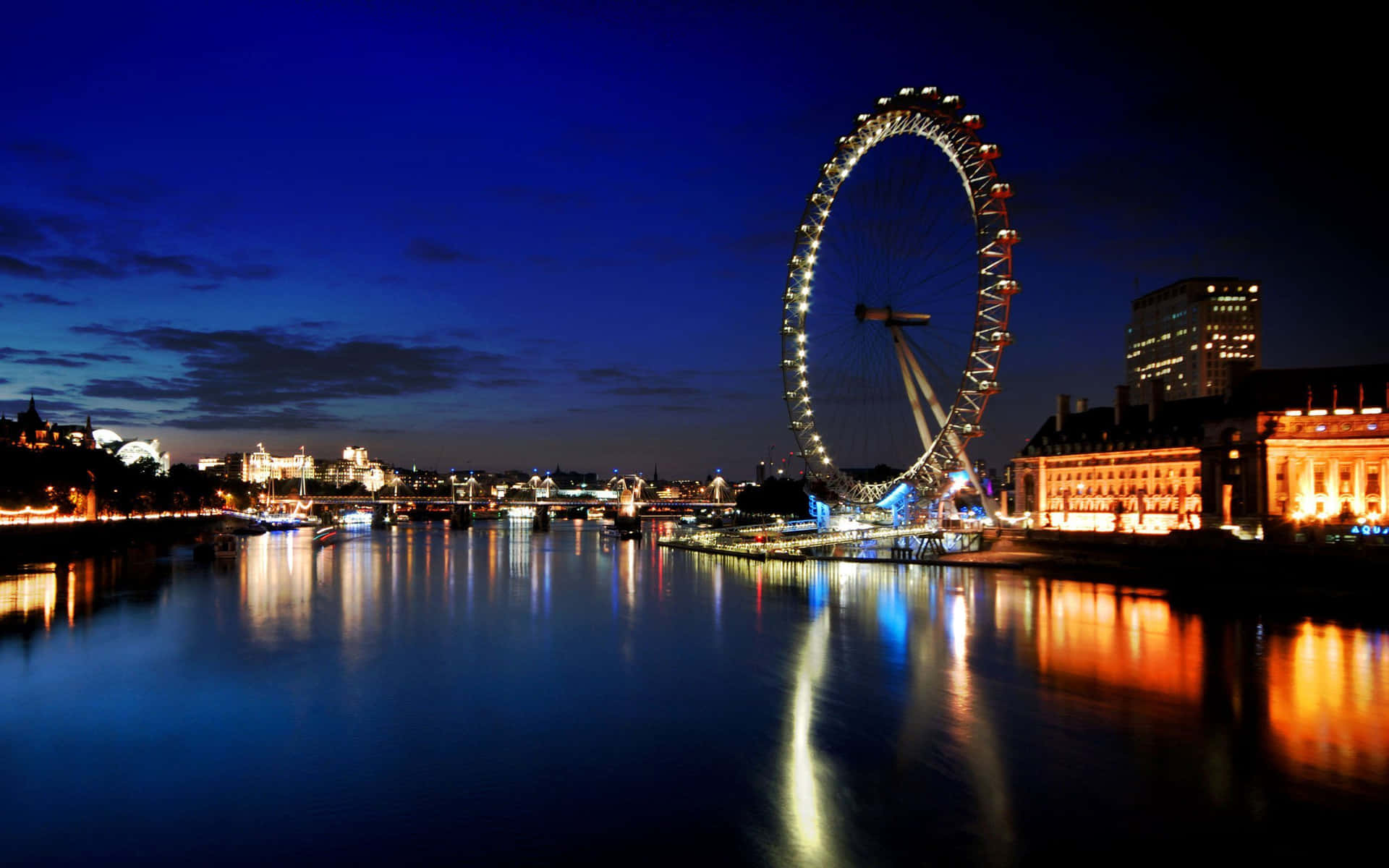 London Eye At Night With City Lights Picture