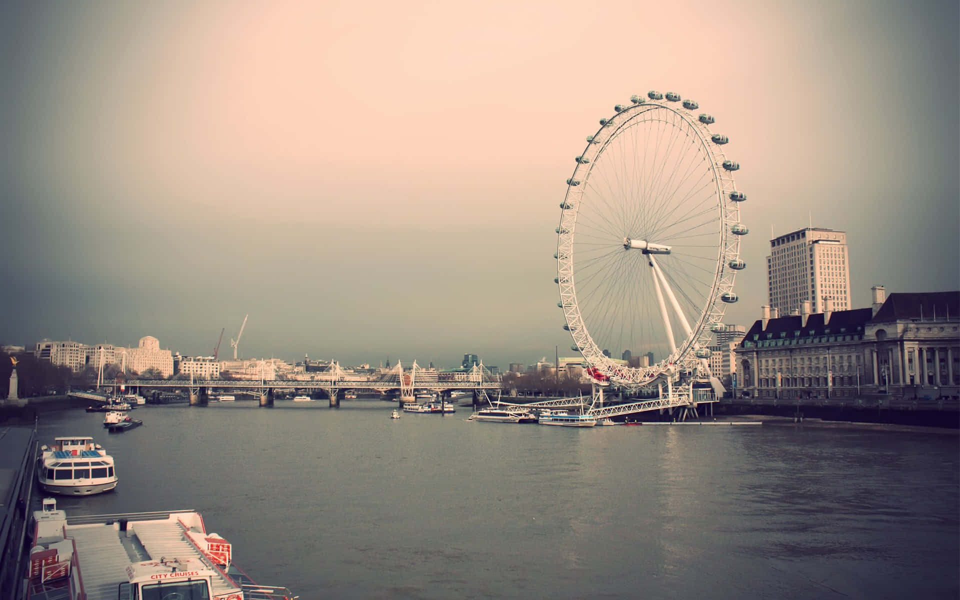 London Eye At River Thames Picture