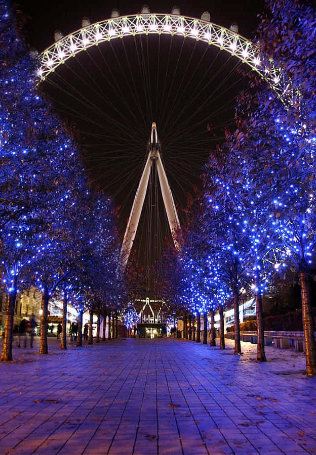 London Eye View And Trees In Purple Picture