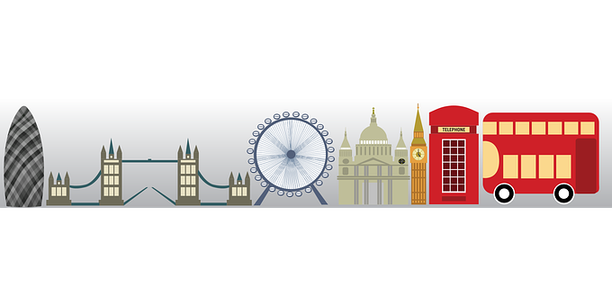 London Landmarksand Transport Vector PNG