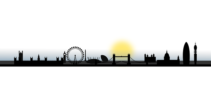 London Skyline Silhouette Sunset PNG