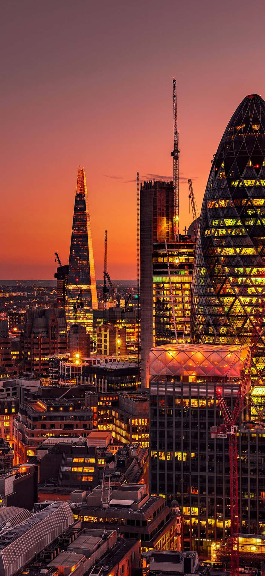 London Skyline Sunset Glow Wallpaper