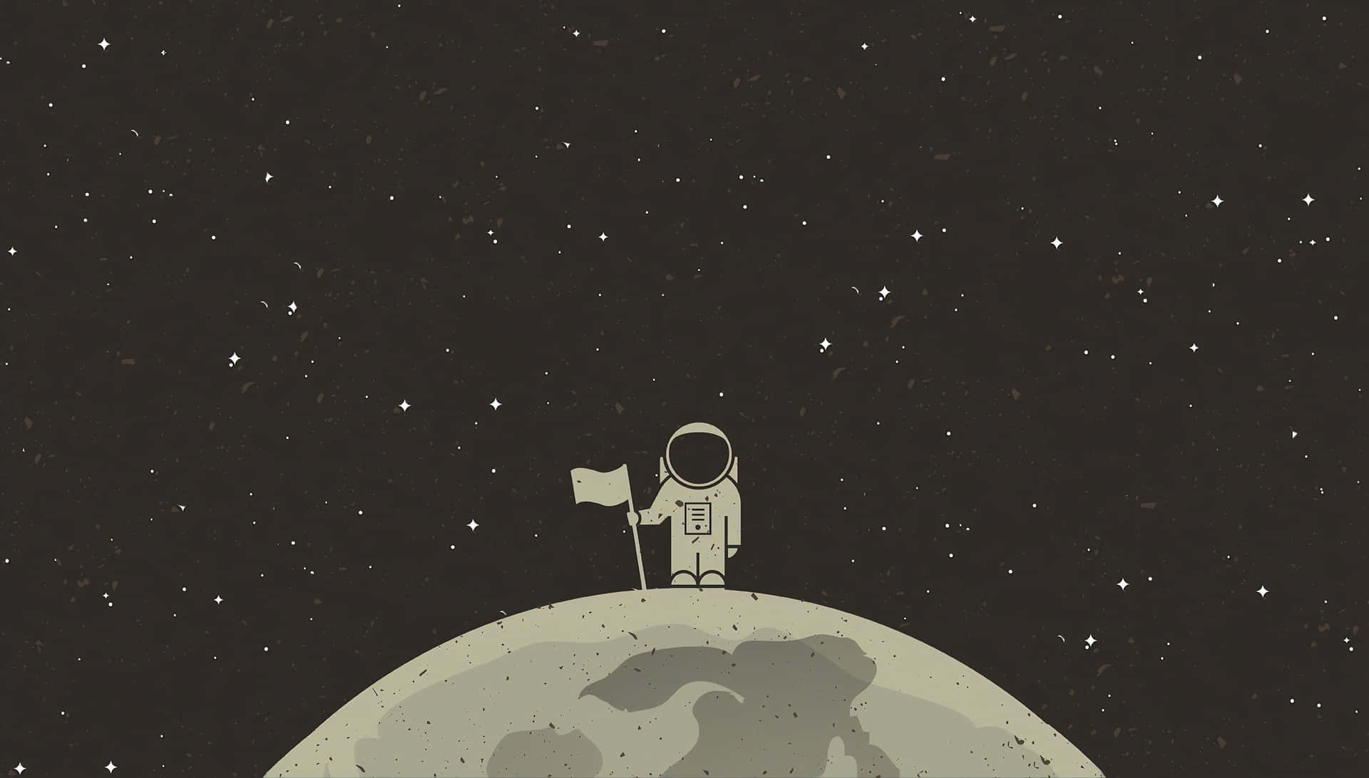 Lone Astronaut Exploring The Cratered Lunar Surface Wallpaper