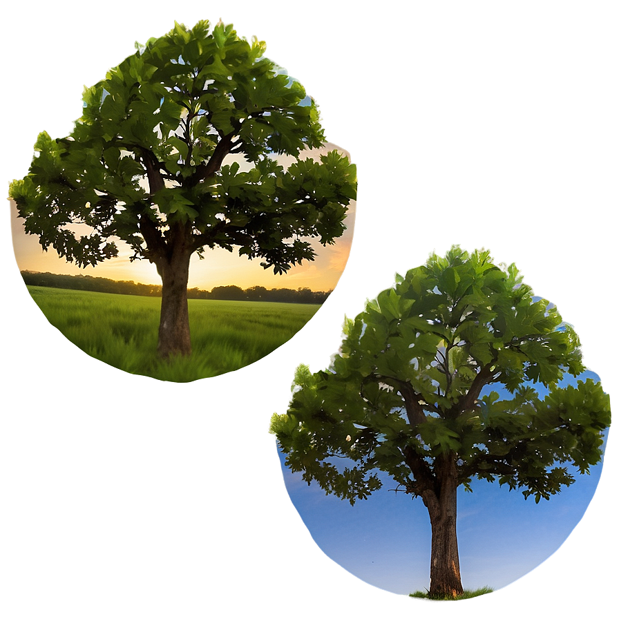 Lone Oak Landscape Png Ajs PNG