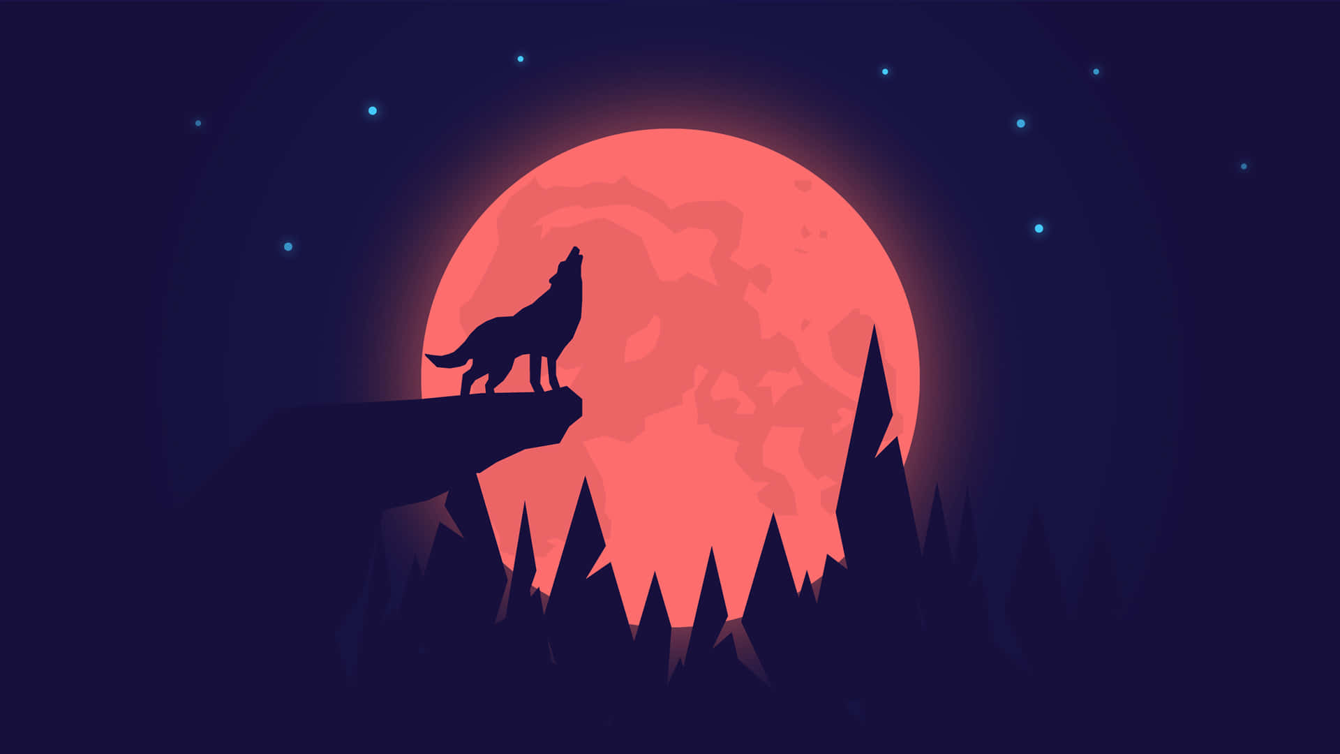 Majestic Lone Wolf in a Mystical Forest Wallpaper