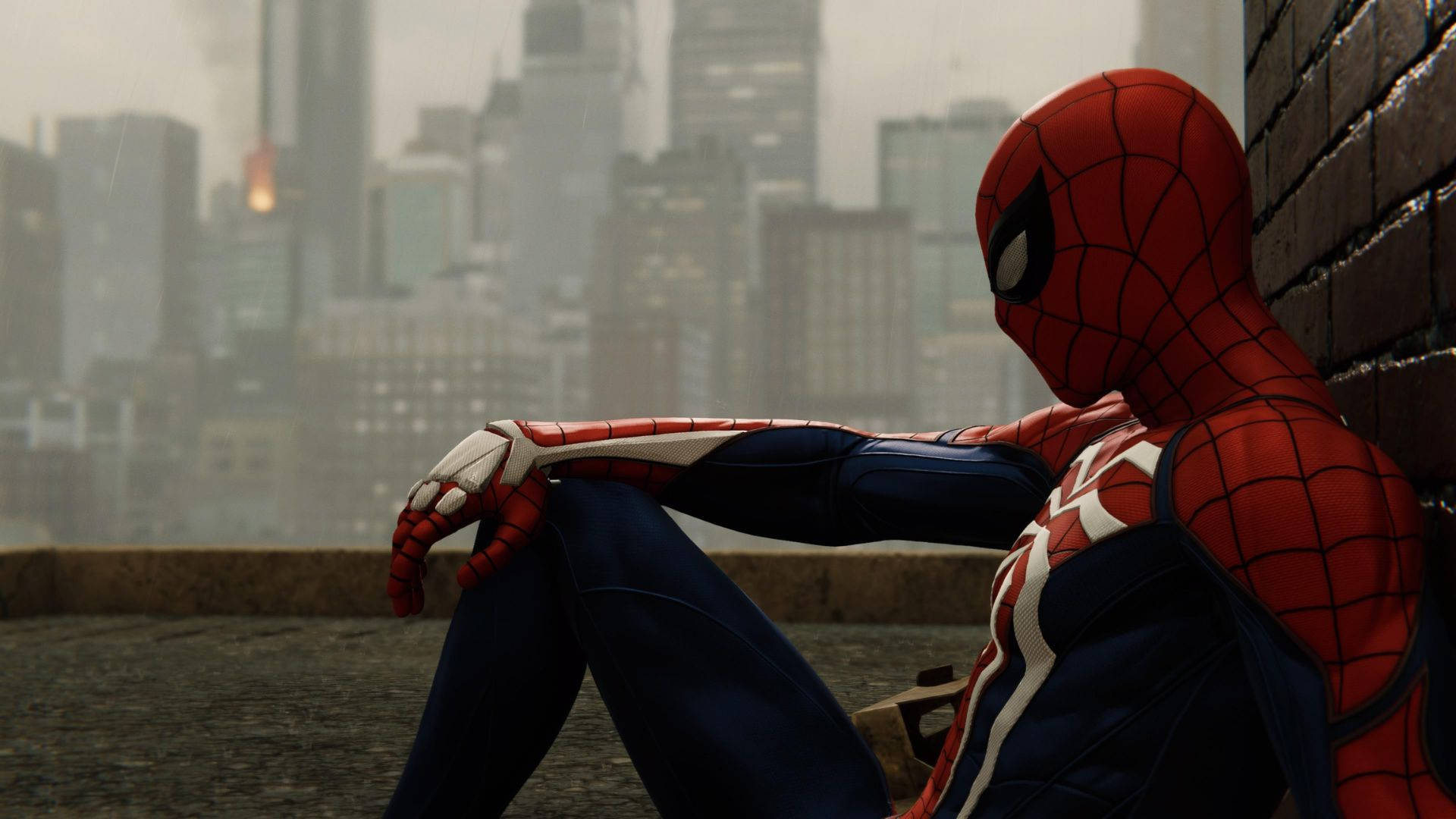 Ensom 4K Spiderman skaber et livligt skærmbillede. Wallpaper