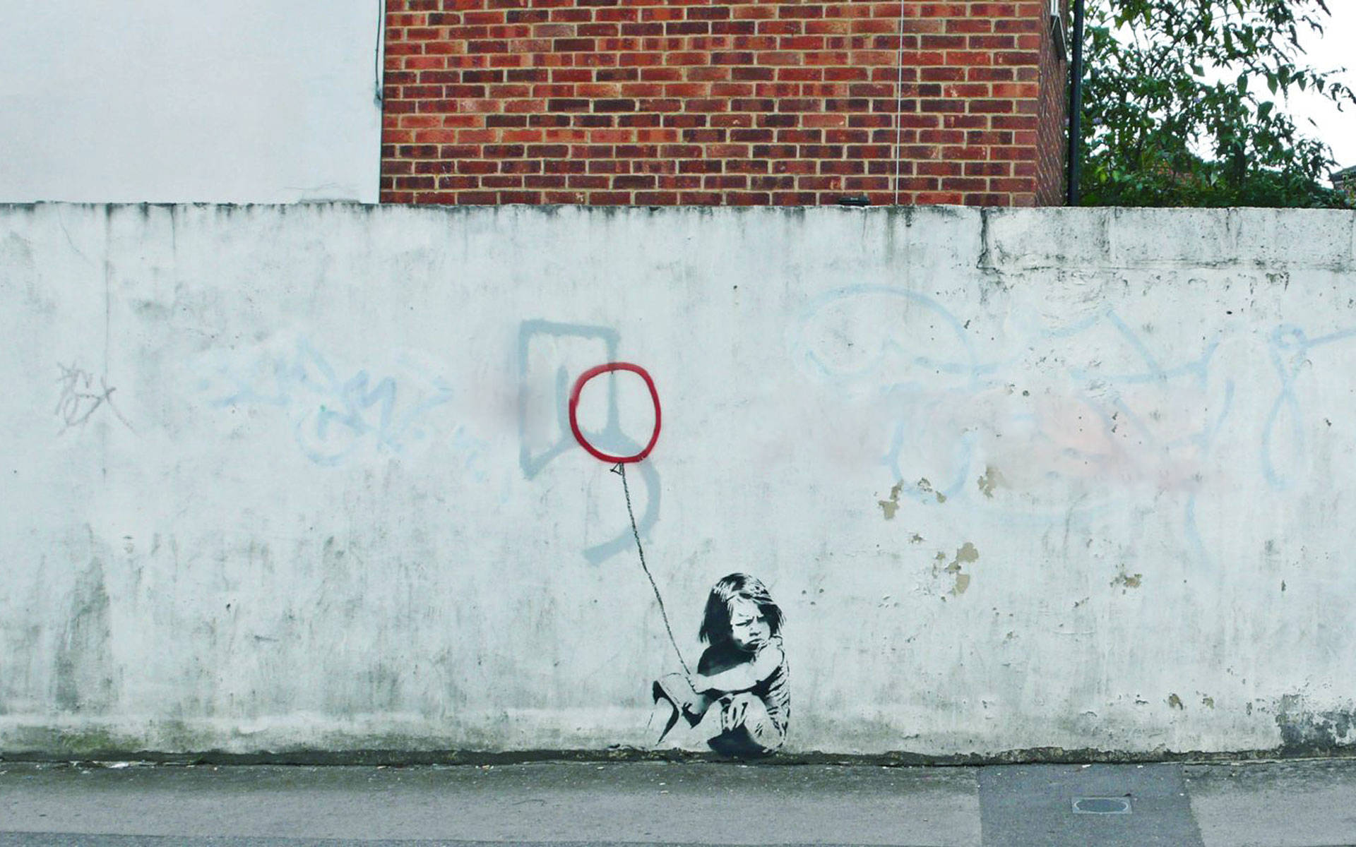 Lonely Child Urban Art Wallpaper