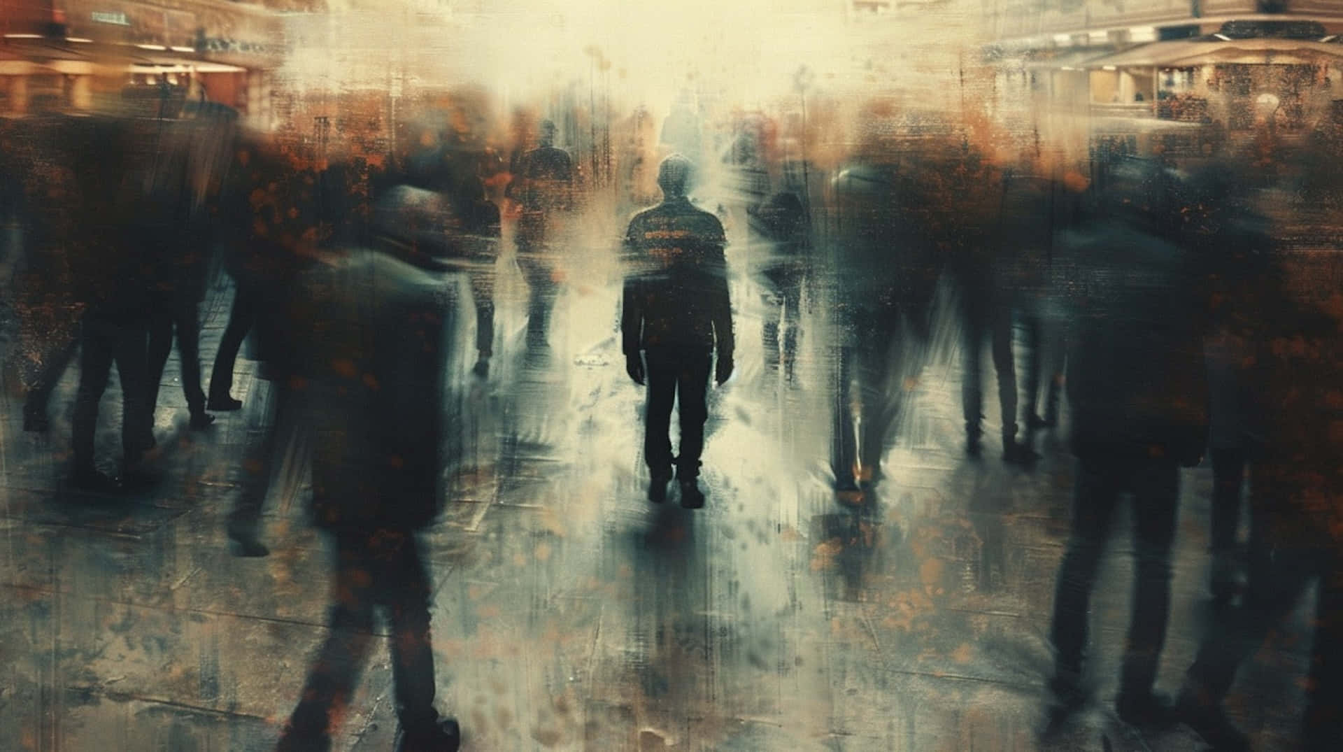Lonely_ Figure_ Amidst_ Blurred_ Crowd.jpg Wallpaper