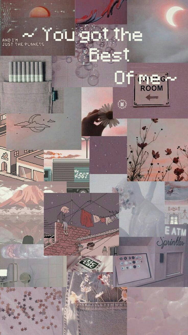 Lonely Girl Aesthetic Collage Wallpaper