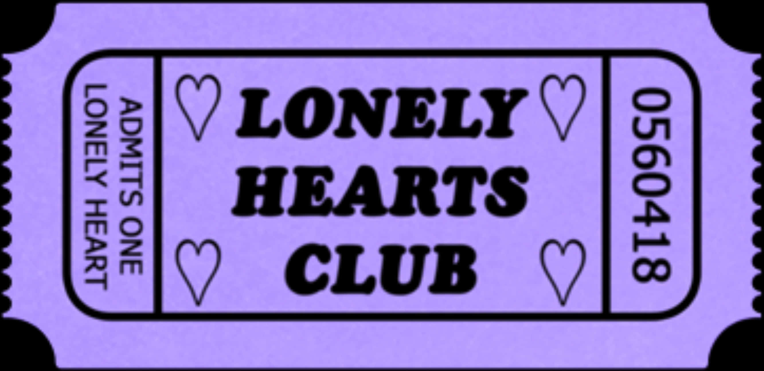 Lonely Hearts Club Ticket Overlay PNG