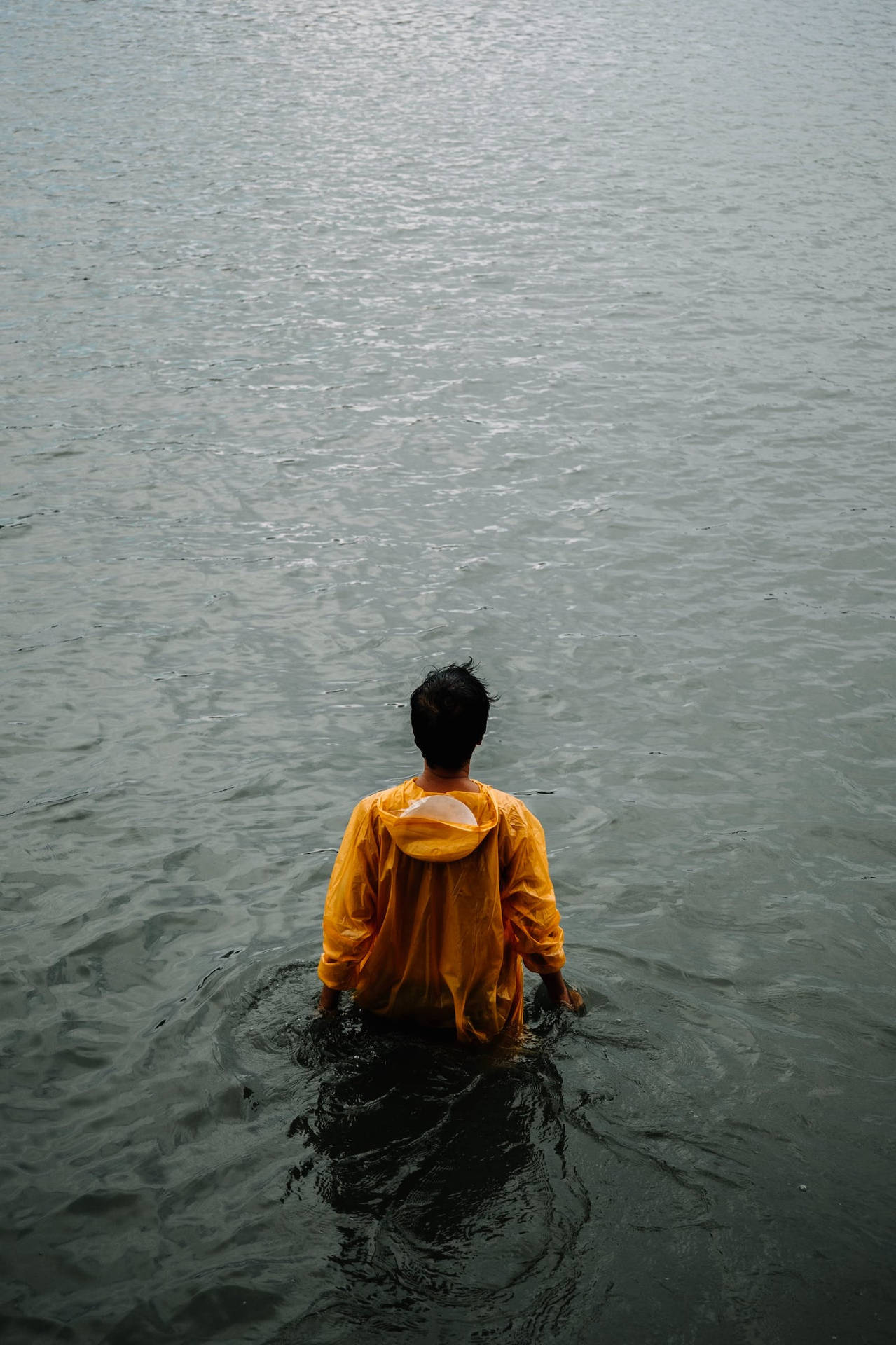 Lonely Man In Water Wallpaper