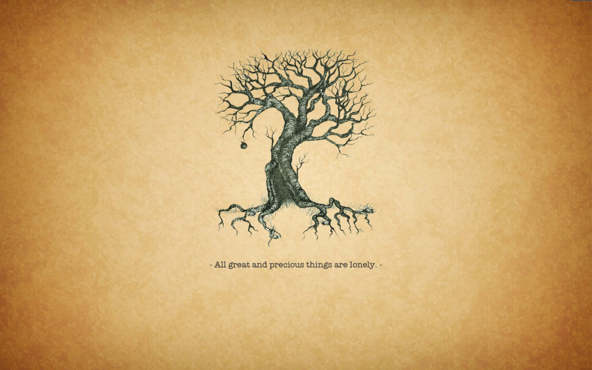 Lonely Precious Tree Quote Wallpaper