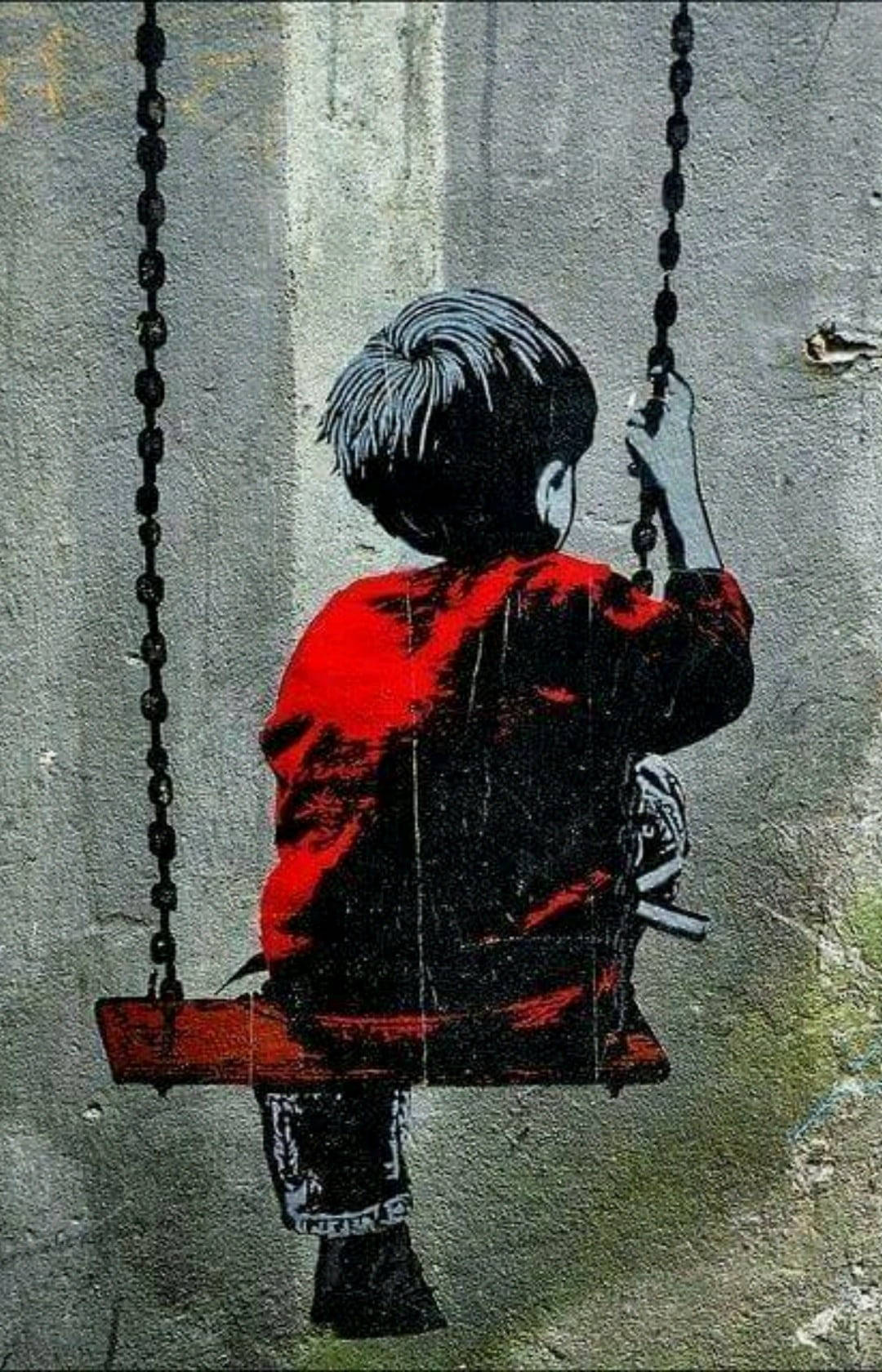 Lonesome Sad Boy Cartoon Graffiti Background