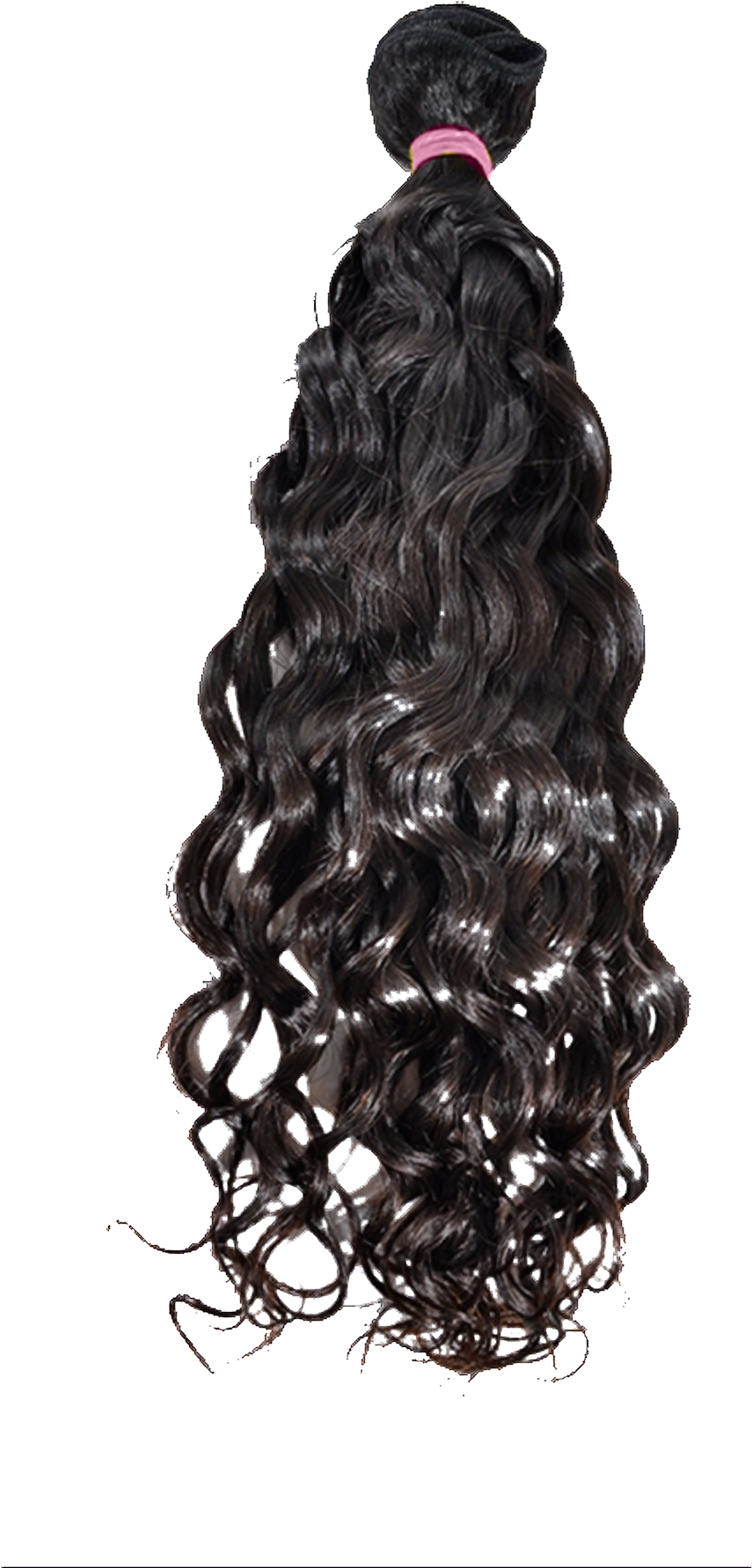 Long Black Curly Hair Extension PNG