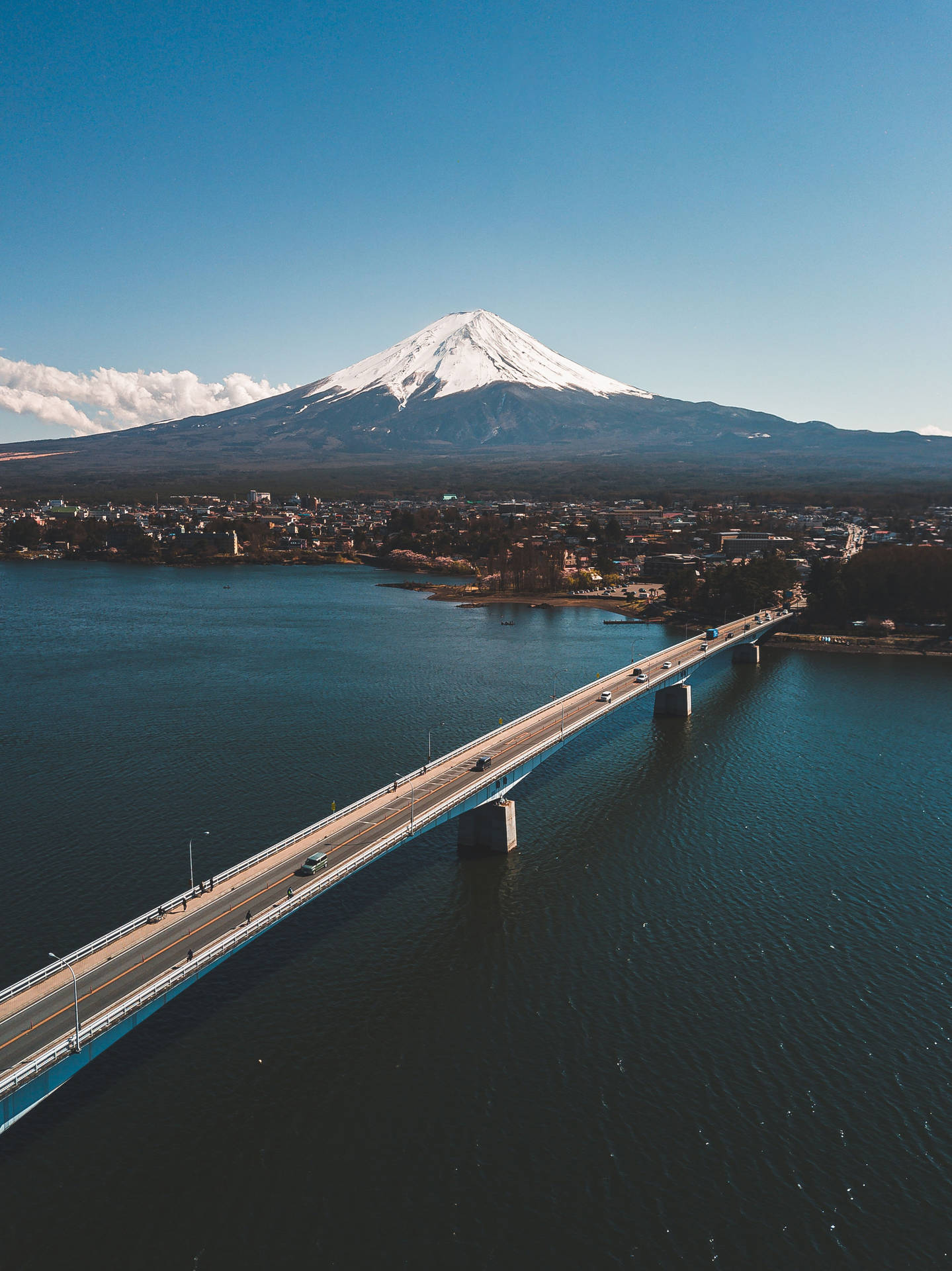 Long Bridge And Mount Fuji Wallpaper