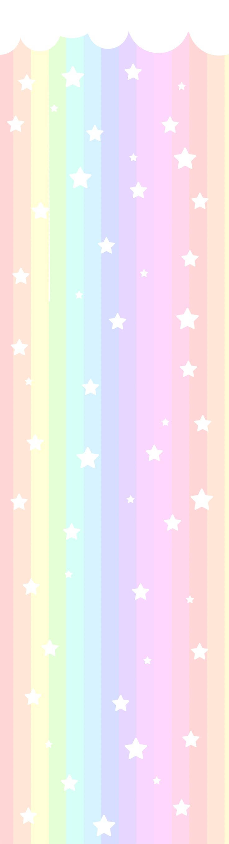 Lange søde pastelfarvede regnbue striber Wallpaper