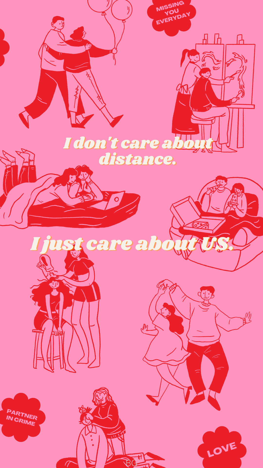 Long Distance Relationship Care About Us Wallpaper