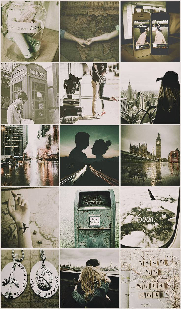 Long Distance Relationship Collage Background