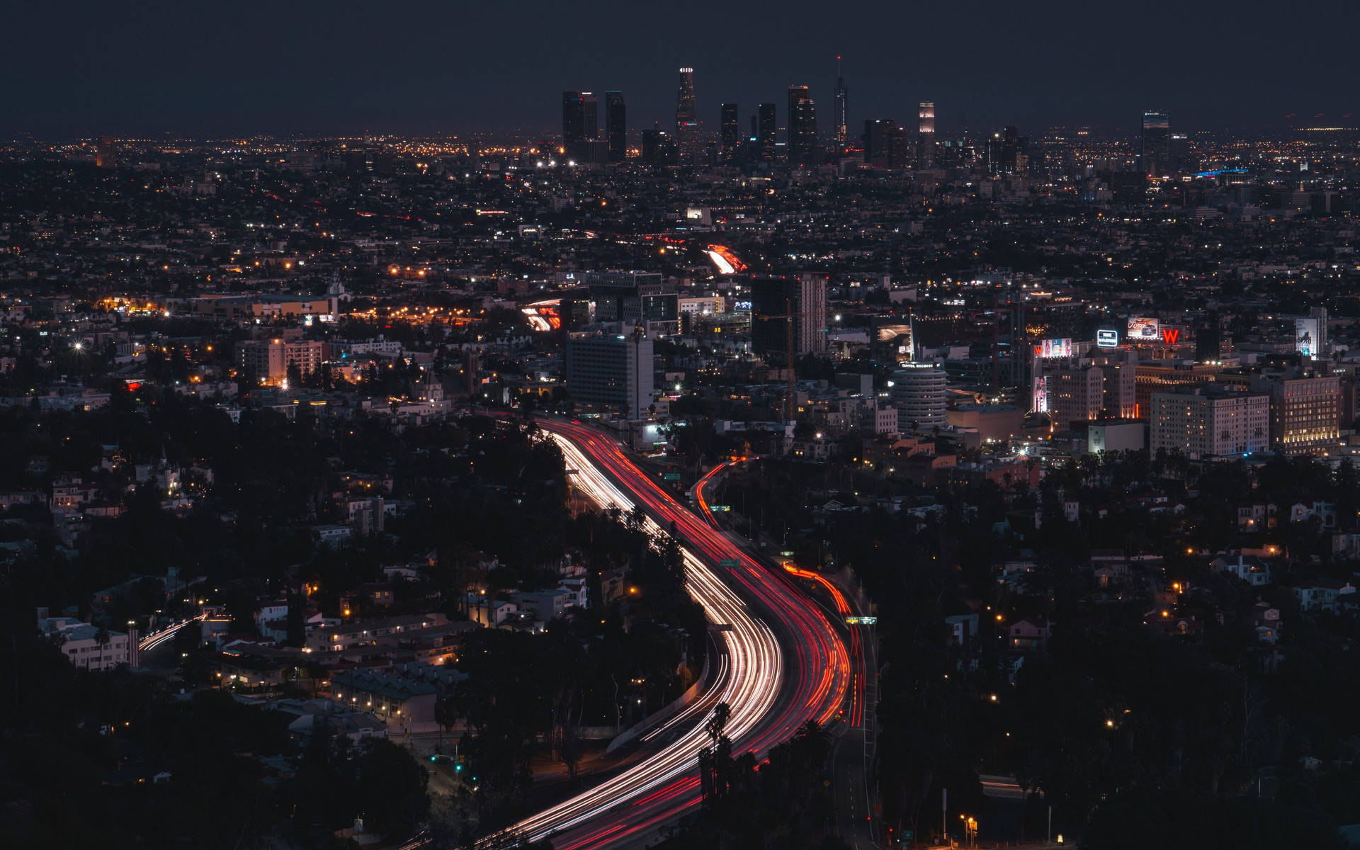 Langzeitbelichtungsfotovon Los Angeles In 4k Wallpaper