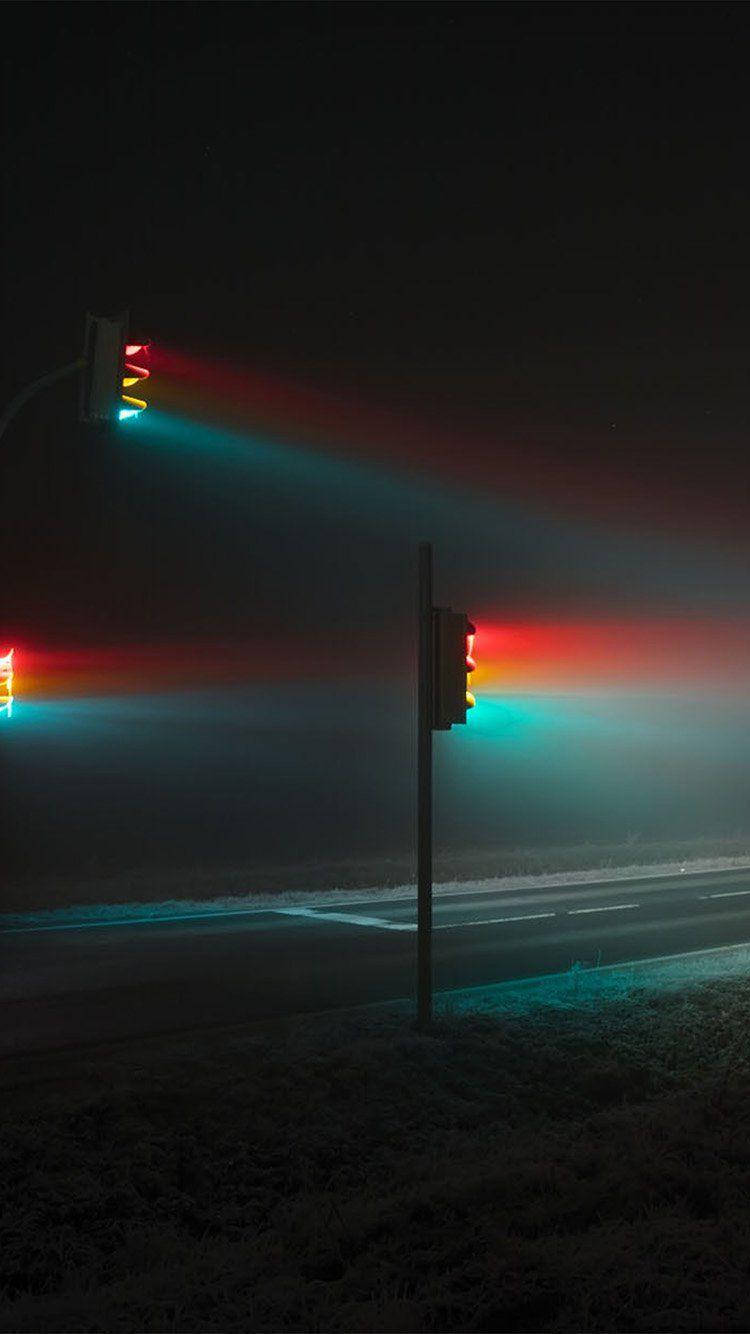 Long Exposure Traffic Lights Dark Mode Wallpaper