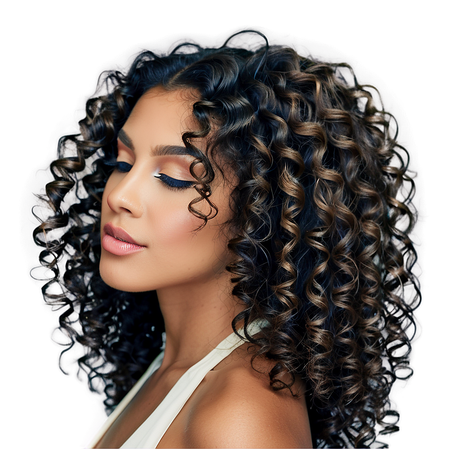 Long Hair Perm Elegance Png 50 PNG