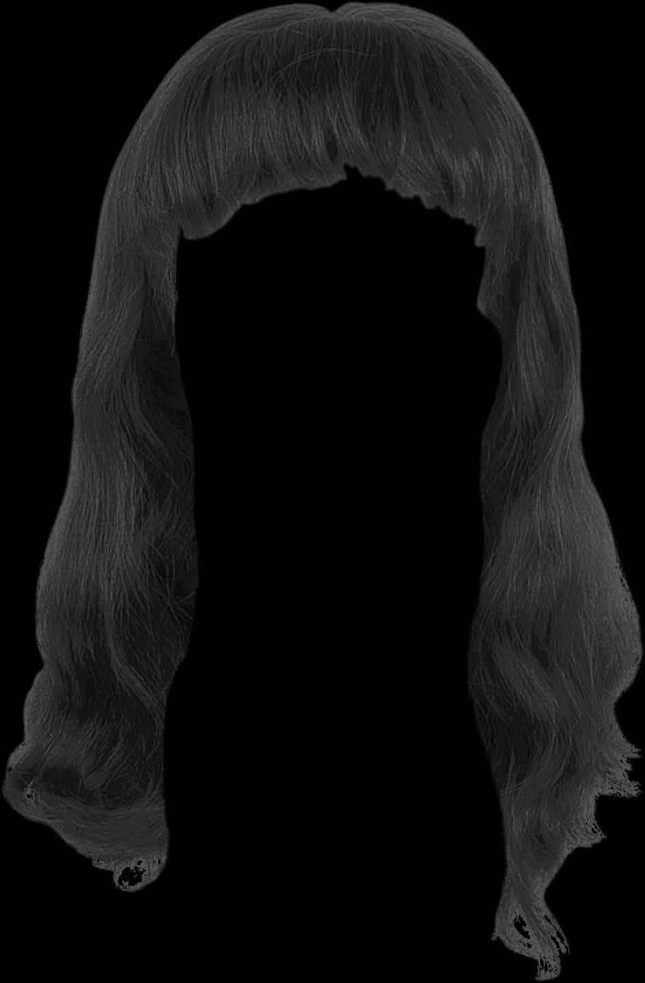 Long Wavy Hairstyle Silhouette PNG