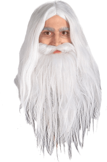 Long White Wizard Beard PNG