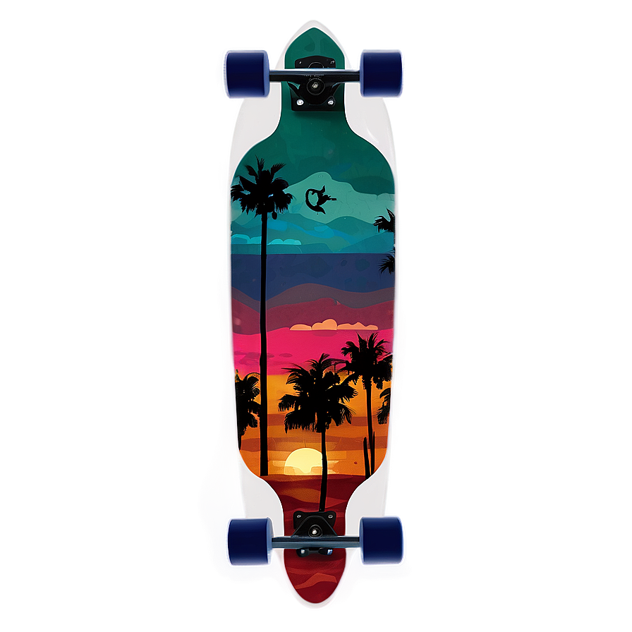 Longboard Sunset Png 06272024 PNG