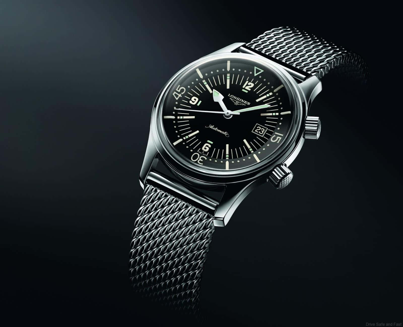 Longineslegend Diver Uhr Mit Schwarzen Armbändern Wallpaper