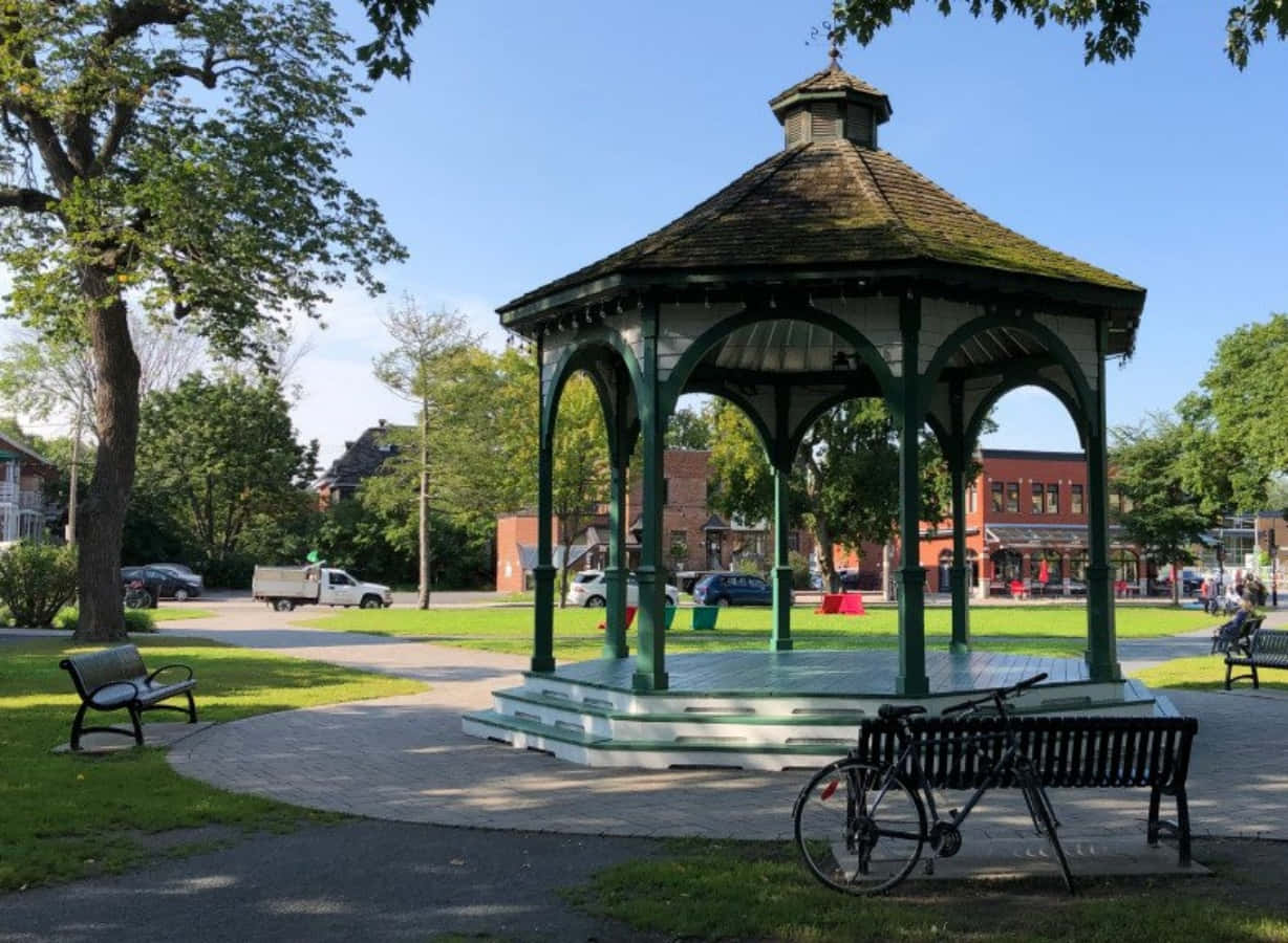 Longueuil Park Gazebo Summer Day Wallpaper