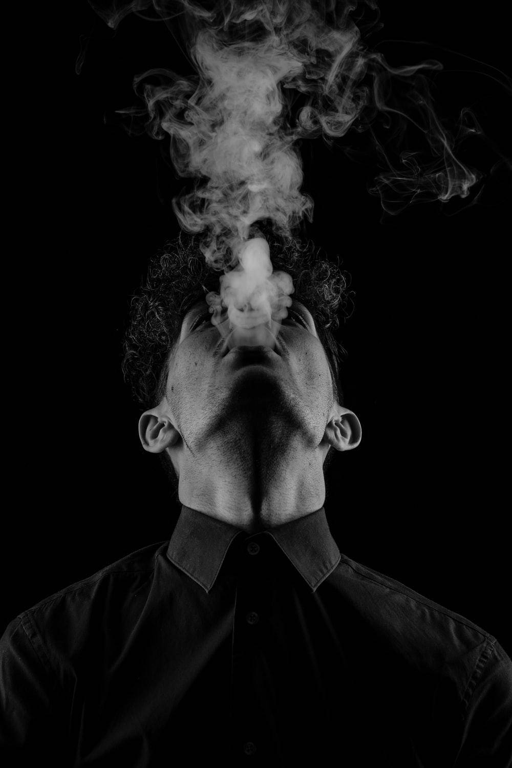 Looking Up Boy Smoke In Black Wallpaper